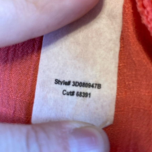 Wrangler Womens Size L Coral Circle Cut Flowy Gauzy Blouse Top Lace Crochet Trim - Picture 11 of 11